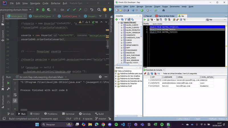 GIF demonstrando a aplicação Natura Spring