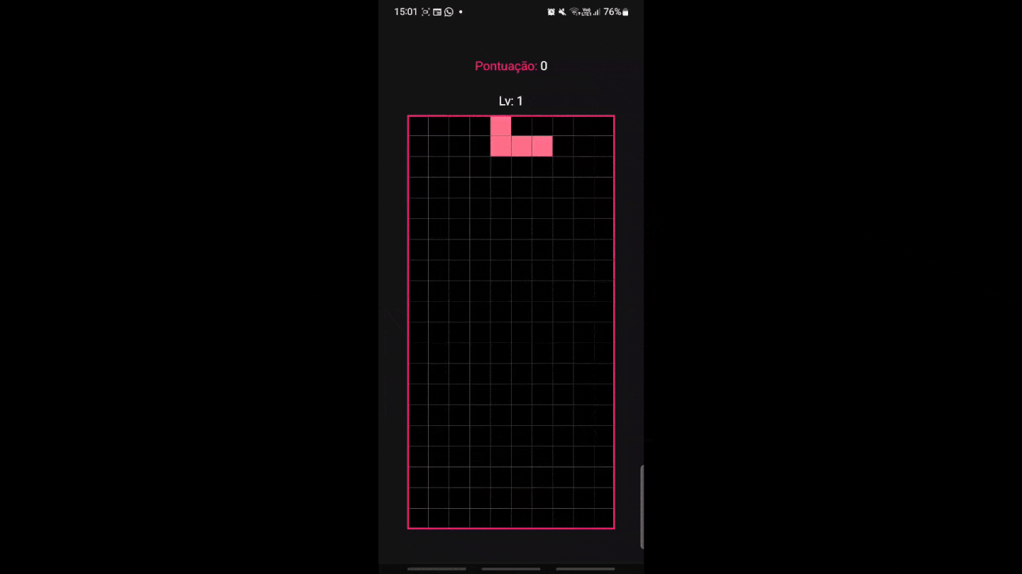 GIF demonstrando o app tetris Kotlin